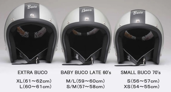 BUCOヘルメットのシェルサイズ