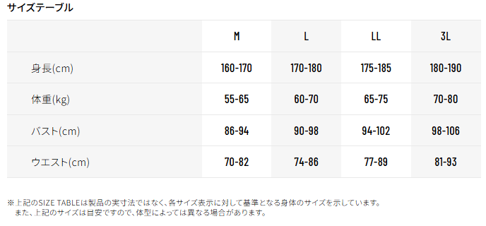 HYOD メッシュジャケットサイズ表