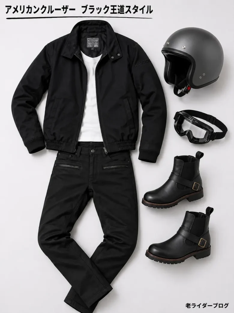 かっこいいバイクの服装アメリカンバイク向け