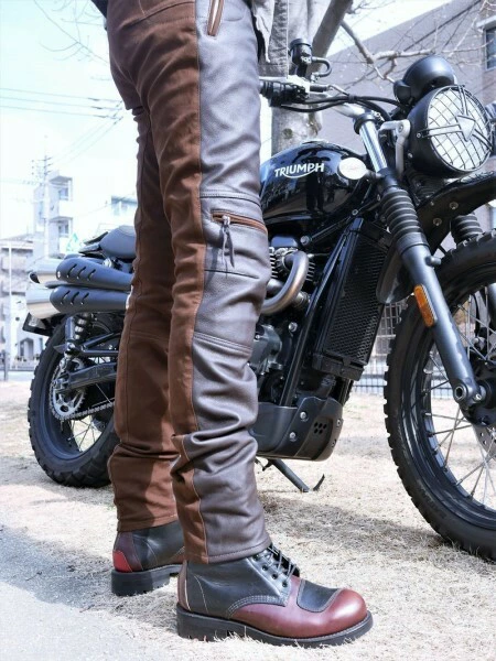 バイクパンツ　普段着風　おしゃれ