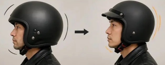 ヘルメットはでかいとダサい