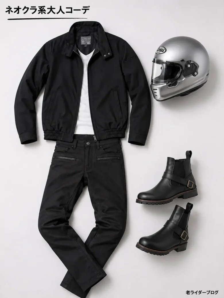 かっこいいバイク服装　ネオクラシックバイク似合うコーデ