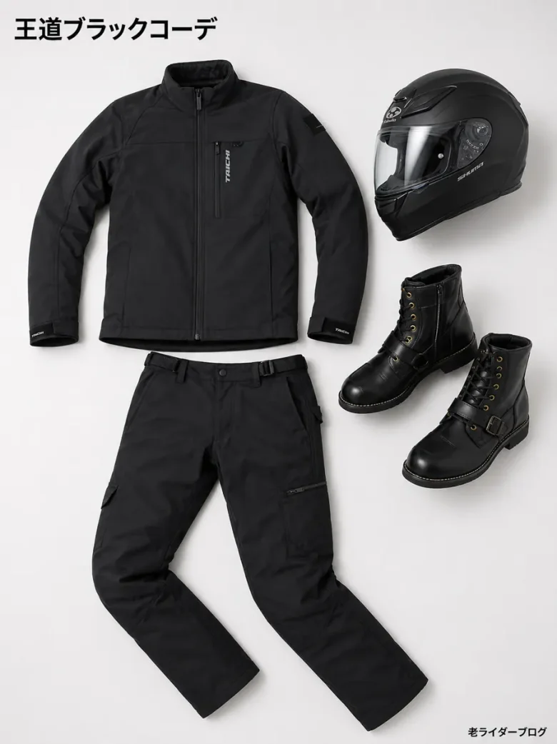 　バイクかっこいい服装　王道コーデ