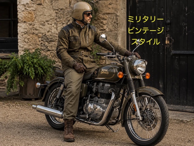 ロイヤルエンフィールドの服装 ミリタリー
