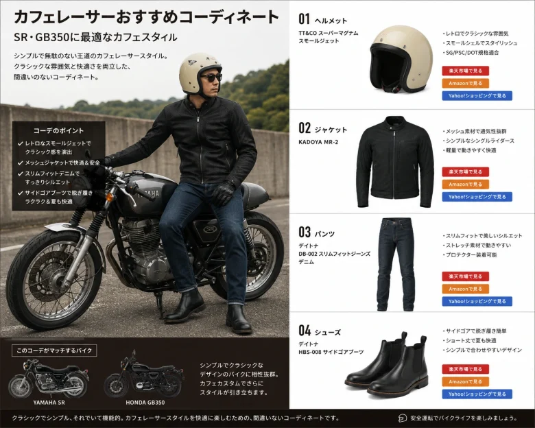 SR400夏服装コーデ例