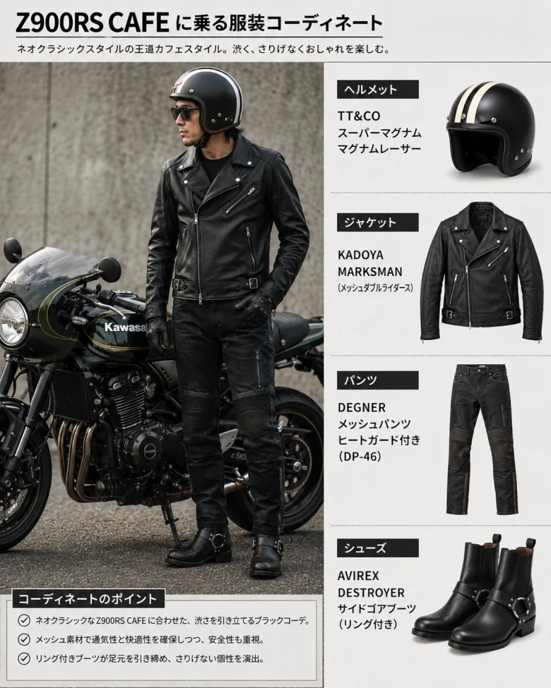 Z900RS夏の服装コーデ例